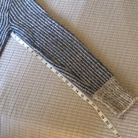 Vintage L.L.Bean wool fisherman knit sweater Freeport Maine blue grey - Picture 13 of 14